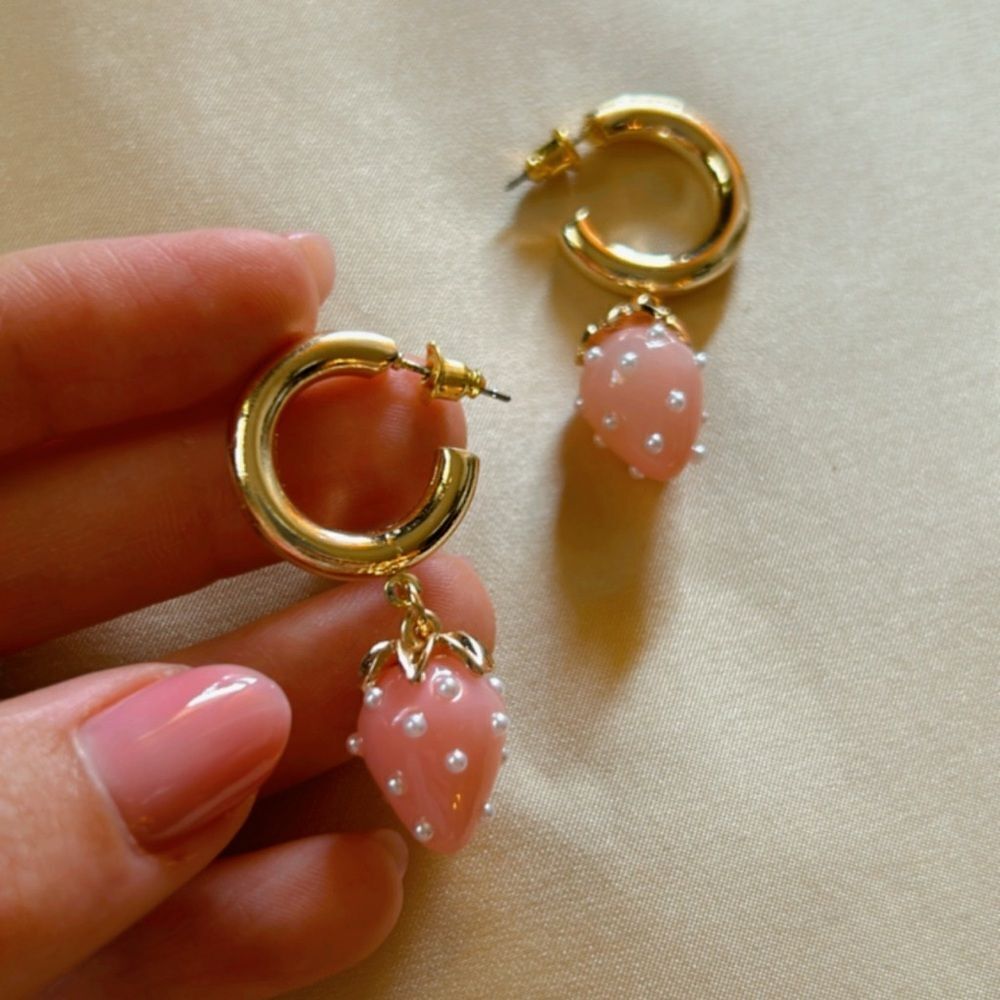 bohemian strawberry earrings A425 - Picture 2 of 2